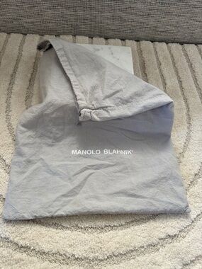 Manolo Blahnik Light Gray Fabric Logo Dust Bag